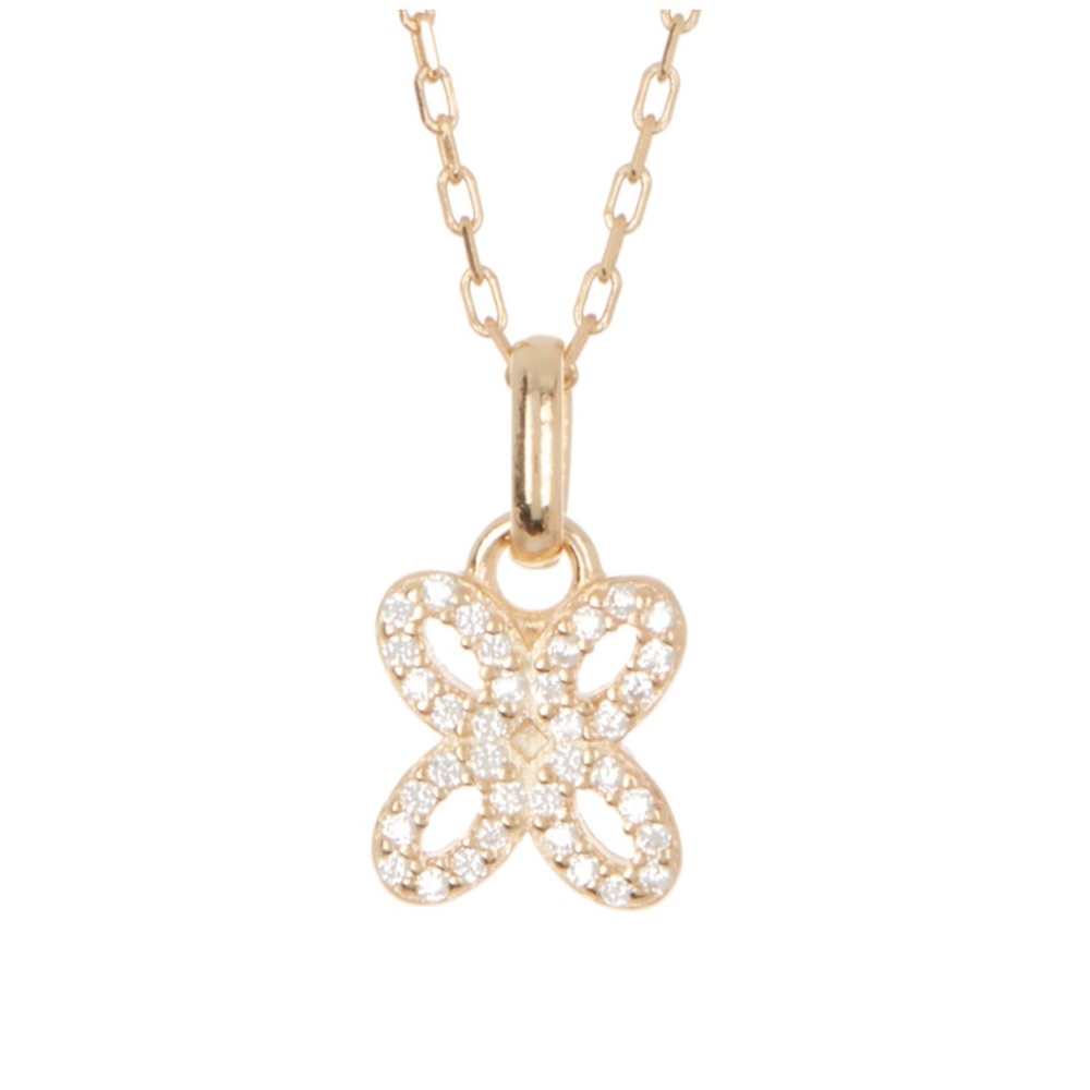 Argento Vivo Gold Pated Clover Pendant Necklace